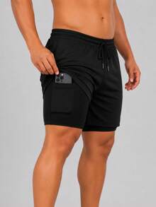 Kit Of 3 Men's Compression Fitness Shorts, Dry Fit, For Gym, Training, Running, CrossFit, Soccer - 3 Hitam - View 5