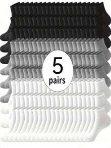 30/15/5 pares de calcetines deportivos clásicos unisex de media caña en negro, blanco y gris, adecuados para uso casual, hogar y deportes al aire libre, cómodos y suaves, aptos para uso diario. Set de calcetines de invierno - cómodos y suaves, regalo de Navidad para padres o parejas, unisex, adecuados para clima frío, calcetines largos, calcetines de invierno, uso todo el año | Múltiples colores disponibles, esencial para la vuelta al colegio, regalo de Navidad - Multicolor - Ver 8