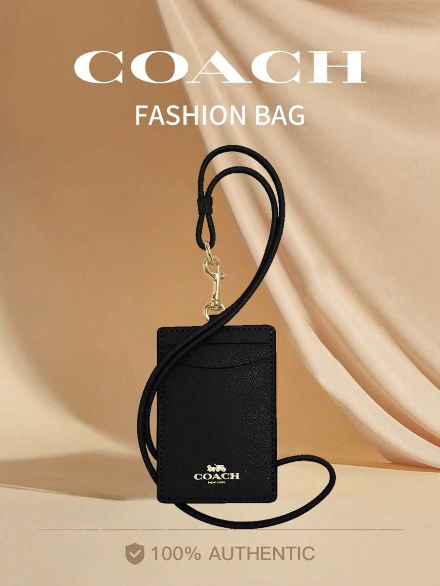 Coach ID Badge Card Holder With Clear Window, Slim Credit Card Holder For Women, Neck Lanyard Strap For Bag Or Purse - Black 3 - View 1