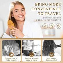 Women's Disposable Quick-Dry Absorbent Towel Cap - Super Absorbent Twist-On Headwrap, Suitable For Long Curly And Thick Hair, Essential For Home And Travel, Anti-Frizz Design, Easy To Wrap Hair, Quick-Dry, Suitable For All Hair Types, Portable Travel Pack, Beach Essential, Back To School Season Favorite - White - View 2
