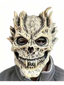 1pc 2026 New Halloween Skeleton Skull Warrior Death Skull Demon Skull Horror Latex Mask - View 6