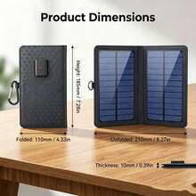 Portable Foldable Solar Panel Charger, Monocrystalline Solar Cells, 4W-16W Multiple Power, Outdoor Solar Charger For Phone, Camping Gear - Black - View 9
