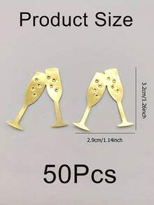 100/200 Pcs Gold Paper Champagne Glass Shaped Confetti, Luxury Birthday Wedding Festival Decoration Confetti, Table Sprinkle Decoration Material, Suitable For Birthday Party Decorations And Celebrations, Wedding Scene Confetti Toss - Champagne - View 8