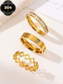 2026 New 14K Gold Plated Lucky Four-Leaf Clover Ring, Fashion Creative Design, Waterproof Stainless Steel Material Never Fade, Suitable For Daily Wear, Party And Mother's Day Gift - Silver - View 3