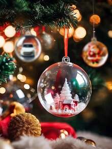 10pack Clear Holiday/Party Fillable Ornaments, Fillable Decorative Balls For Crafts, DIY Christmas Decorations, Christmas, Holidays, Weddings, Parties, Home Parties, Christmas Party Gift Storage Decorative Balls, Party Supplies Wholesale - Hollow Ball - View 8