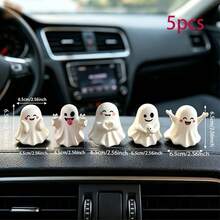 Halloween Ghost Mini Figurine Set, Cute Mini Ghost Home Decor, Holiday Home Decor Upgrade, Office Desk Halloween Party Decoration, Autumn Seasonal Desktop Ornament - A - View 4