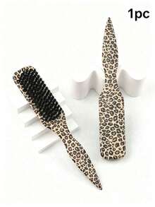 1pc Leopard Print Edge Control Hair Brush, Detangling Hair Comb, Suitable For Flyaways, Hairline Styling, Smooth Ponytail, Updo, Pointed Tail Handle For Easy Sectioning, Curly Hair Comb, Holiday Essential - A - View 14