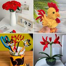 DIY Handmade Craft Kit Pipe Cleaner Pom Poms Googly Eyes Assorted Material Pack Children's Art Creation Tool Set Creative Handmade Gift 2 Packaging Options Available - Multicolor - View 8