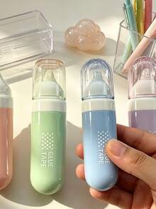 1件/4件莫蘭迪可擦拭點膠筆，菱形膠帶，美學膠帶跑者，適用於學生日記、筆記、返校季、剪貼簿 - 彩色 - 查看 3