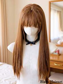 Straight Bangs Hairpiece For Women, Natural Imitation Real Hair Topper, Volumizing And Height-Increasing Seamless Hair Extension Tool - Multicolor - View 13