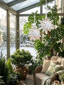 Christmas Transparent Icicle Snowflake Decorations Acrylic Snowflake Icicle Christmas Decor Suitable For Room Decoration Bathroom Decoration Home Decor - Clear - View 9