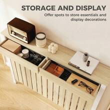 93 X 119cm Rustic-Look Radiator Cover - Oak - 1 - View 4