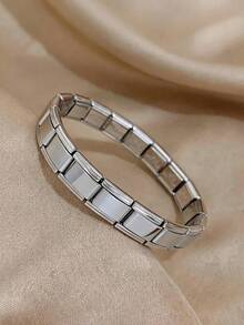 1PC Stainless Steel Stretch Fashion Hip Hop Bracelet, DIY Module, Adjustable And Detachable, Suitable For Daily Wear, Dating, Gift Giving - Bracelet - View 2