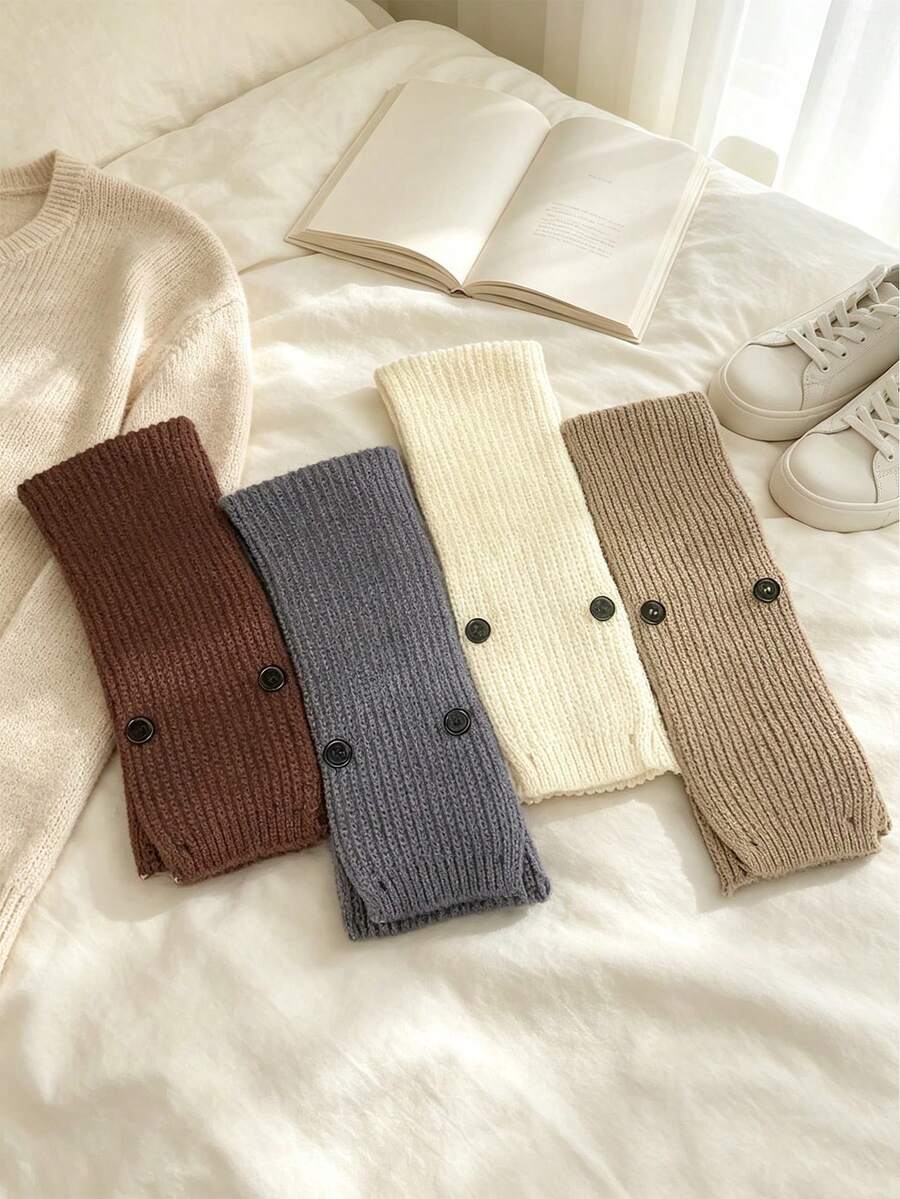 Multifunctional Knitted Hooded Scarf - Fashionable Soft Wool Scarf, Suitable For Outdoor Use - Multicolor - View 1