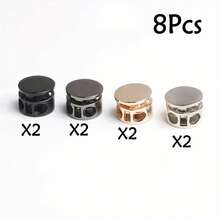 4/6/8/12/16/20Pcs No-Tie Shoelace Fasteners | Aluminum Alloy Spring Clips, Easy Installation, Cylindrical Dual-Hole Design, Anti-Slip Stopper, Suitable For Sports And Daily Footwear Metal Spring Cord Locks, Shoelaces, Backpacks, Drawstrings And Jackets Metal Adjustment Buckles - Multicolor - View 18