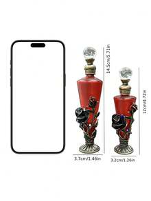 [2pcs]18 ML/30 ML Exquisite Vintage Hand-Painted Rose Enameled Bottles, Decorative Beauty ConTrainers, Convenient For Travel/Personal Care, Perfume And Essential Oil Travel Bottles [Empty Bottles], Travel Bottle Set - View 4