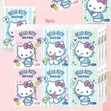 Sanrio 9/18 Small Pack/Set Exquisite Handkerchief Tissues, Cute Hello Kitty Printed Chiffon Paper, Portable Cartoon Pattern Facial Tissues, Suitable For Office, Birthday Gift, Wedding, Restaurant, Back To School Season - Cartoon - View 10