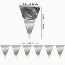 10m 20pcs Colorful Triangle Bunting Flags, Optional Red, Yellow, Purple, Blue, Black, Pink, White, Green, Multicolor, Multiple Colors Available, Plastic Flags, Suitable For Opening Events, Weddings - A - View 11