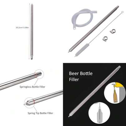 Beer Bottle Filler, Beer Bottling Kit Spring Loaded Beer Bottle Filler Bottling Wand For Beer And Wine Stainless Steel Wine Beer Bottling