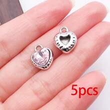 5/10pcs Heart Rhinestone Charms Multicolor Faceted Crystal Heart Pendant Charms For DIY Bracelet Necklace Earring Jewelry Making Findings - Multicolor - View 11