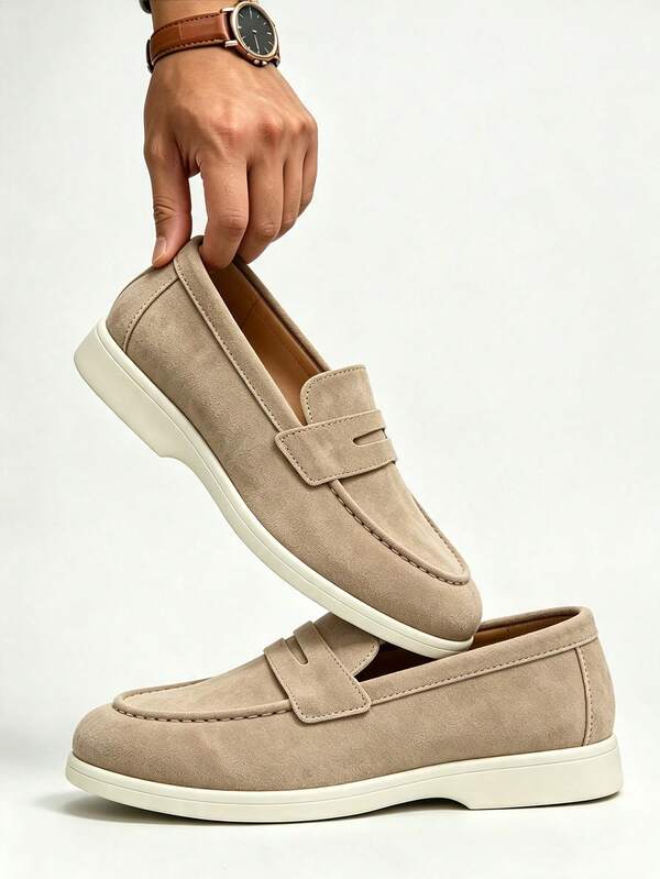 Men's Suede Loafers, Classic Men's Shoes, British Casual Shoes, Lightweight Soft Flat Shoes