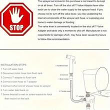 1PC Bathroom Handheld Bidet Sprayer Toilet Set Spray Gun Bathroom Sprayer Self-Cleaning Shower Head (With Extension Hose And Dual Control Angle Valve) - Silver - View 6