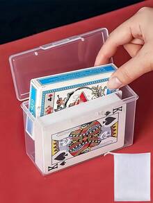 Portable Card Storage Box With Buckle Transparent Poker Card Storage Box Unisex Lightweight Tabletop Game Card Deck Box Suitable For Home, Christmas, Halloween, Thanksgiving Gifts, Room Decor, Back To School, Dorm, Travel Essential Accessories - Multicolor - View 10