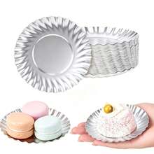 50/100pcs Silver Mini Cardboard Cake Base, Gold Cupcake Plate Dessert Plates, Mousse Dessert Board Base, Disposable Paperboard Cupcake Boards, For Wedding Birthday Party Dessert Displays Tray Pastry Plates - Silver - View 1
