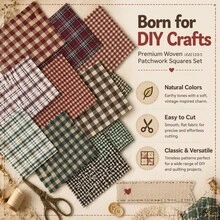 30/60pcs Striped Plaid Fabric Set, Pre-Cut Fabric, Vibrant Classic Plaid Combination, Premium Colored Yarn-Dyed Plaid Fabric, Suitable For DIY Sewing, DIY Crafts, Home Decor, Patchwork And Embroidery Crafts. Soft, Durable, Multi-Functional Fabric, Christmas Preferred Fabric, Hand Wash Only. - one-size - View 7