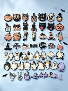 10pcs/20pcs/30pcs Halloween Ghost Pumpkin DIY Shoe Charms, Funny Halloween Series Pattern, Suitable For Slippers, Sandals, Casual Shoes - Multicolor - View 5