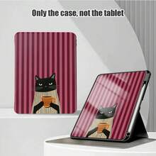Striped, Cat And Other Pattern Painted Effect Tablet Protective Case, Built-In Pen Slot, With Stand, Suitable For Honor 8/9/10/X8/X8A/X9/X8Pro/X9Pro And Other Models/ MatePad Se 11 Inch/MatePad 11 Inch/11.5 Inch, MatePad Pro, Apple 10th/11th Generation 2025 (A16), Galaxy Tab A7/A9 And Other Popular Models - Style 22 - View 4