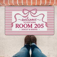 1PC Personalized Welcome To Our Dorm Bow Doormat Rug Pink Theme Coquette Bows Door Mat Indoor Outdoor Dormitory Bow Ribbon Entrance Mats Girly Dorm Apartment Decor Nonslip Washable Rug For Girls - Style 1 - View 5