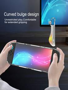 適用於 Switch 2，1件防滑菱格紋保護殼 + 4件搖桿帽套組，防摔防刮，強化遊戲操作手感，實用遊戲配件 - 查看 4