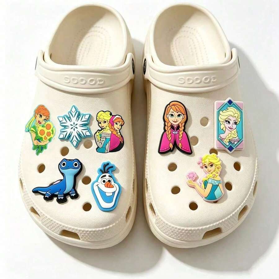 Anna Shoe Charms PVC Anime Frozen Princess & Olaf Decoration Shoe Charms Wholesale - Multicolor - View 1