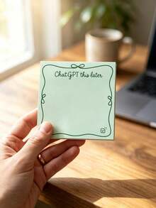 4/1pc Funny "ChatGPT Processing Later" Sticky Notes, Self-Adhesive AI Theme Memo Pad, Message Notes, Creative Gag Gift, Suitable For ChatGPT Enthusiasts, Tech Office Daily Planning, ChatGPT Label System, Humorous Stationery, Desk Decor, Back To School Supplies - one-size - View 7