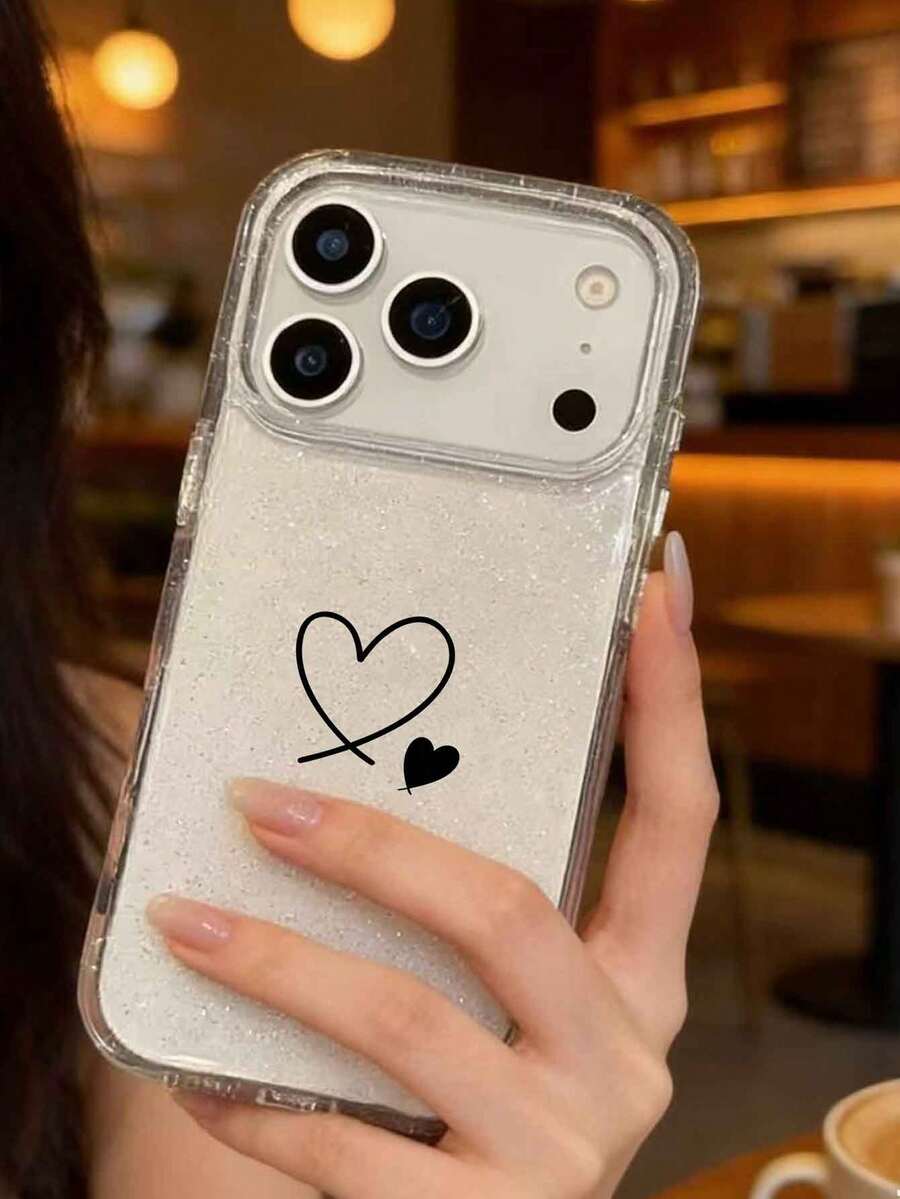 1件透明印花大愛心軟手機殼,適用於 iPhone 18 Pro Max、16、15/15 Pro Max/15 Pro/15 Plus/11/12/13/14/16/17 Pro Max/XS/XR/11 Pro/11 Pro Max/12 Pro/12 Pro Max/13 Pro/13 Pro Max/7 Plus/14 Pro/14 Pro Max/14 Plus/16 Pro/16 Plus/17 Air/17 Pro/7 Plus/8 Plus/8/SE2 - 無色 - 查看 1