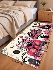 1/2pcs Halloween Pink Ghost Pattern, Vintage Diatomaceous Earth Bath Mat, Super Absorbent, Non-Slip, Perfect For Bathroom, Kitchen And Dining Room, Quick Drying, Machine Washable, Ideal Home Decor And Bathroom Mat Gift - Multicolor - View 11