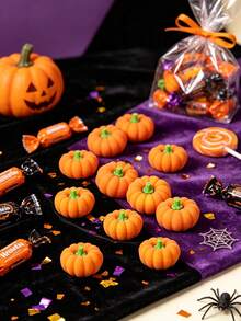 50/2 Packs, Pumpkin Shaped Erasers, Suitable For Halloween Baby Shower Party Favors, Baby Shower Return Gifts, Baby Shower Decorations, Baby Shower Supplies, Halloween Decorations, Fun Mini Erasers - Multicolor - View 4