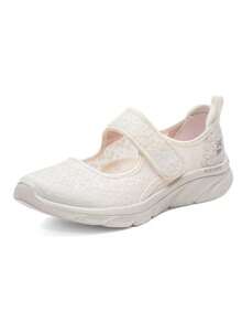Skechers D'LUX Comfort Mary Jane Casual Shoes Velcro Commuter Walking Shoes - White - View 1