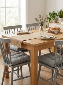Made In Turkey Cushion 40*40 For Office & Garden & Kitchen Soft With Tie - Beige - View 4