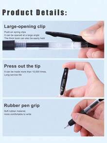 BIA G-9001 Classic Neutral Pens, 12pcs/8pcs/6pcs/4pcs, 0.5mm/0.7mm, Student Marker Pens, Suitable For Manual Accounting, Hand Drawing, Neutral Pens, Back To School Season Neutral Pen Set, Smooth Writing, Vibrant Colors, Planner Drawing Set - Sets - View 12