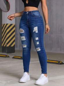 Women Jeans - 深藍 - 查看 4