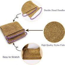 1/ 3 Pieces African Net Sponge With Handles Long African Exfoliating Net Washcloth Bath Sponge Net Cloth Wash Net Body Back Scrubber For Shower Loofah, Shower Cap, Exfoliating Glove, Bath Accessories - Multicolor - View 4