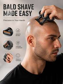 CTZIHGAO Bald Head Manual Razor, Men's Shaving Razor, Novel Shaving Razor With 3D Printed Handle, One-Piece Design, Portable Hair Trimmer, Men's Manual Shaving Razor, Men's Manual Double-Blade Hair Clipper, Quick Bald Head Shaving, Automatic Hair Cutting Set, Suitable For Head, Beard And Body, Portable Design, Suitable For Home And Travel Use - Multicolor - View 2