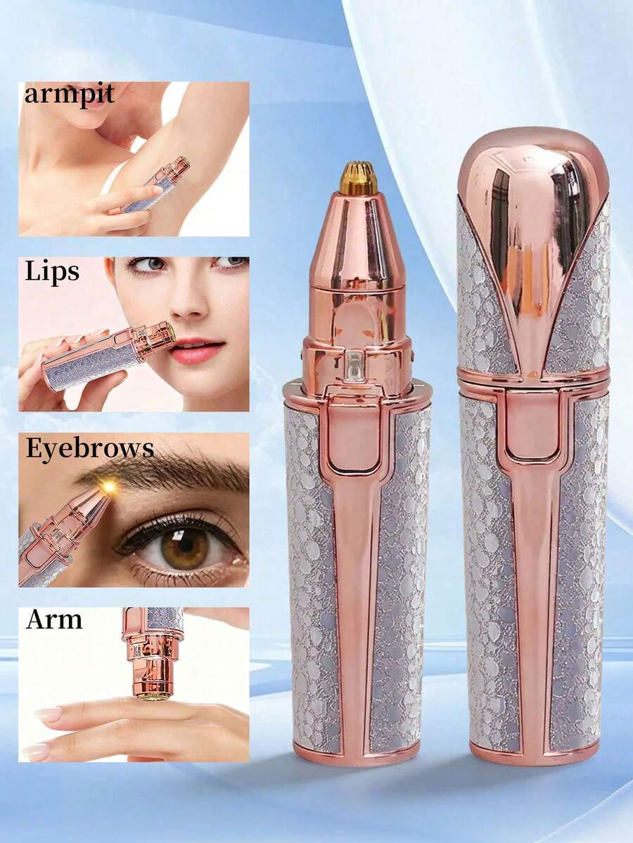 2-In-1 USB Rechargeable Eyebrow Trimmer & Facial Hair Remover – Smart, Portable, Travel-Size Beauty Tool | Perfect Gift Choice