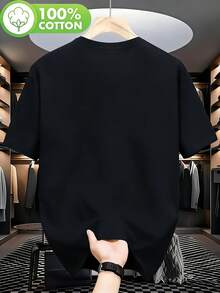 Camiseta casual de hombre Doudou original y única _ Patrón de texto francés multicolor, transpirable y cómoda, con cuello redondo y manga corta, para - Negro - Ver 3