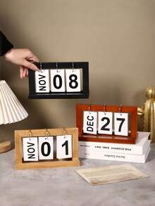 Creative Perpetual Calendar Desk Calendar Minimalist Creative Flip Calendar Home Living Room Dining Office Desk Durable Multipurpose Desktop Decoration Ornament Back To School Essential Housewarming Gift For Men And Women - A - View 3