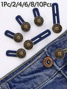 1Pc/2/4/6/8/10Pcs Pants Button Extender, Universal Jeans Waist Size Converter, Belt Extension Buckle, Waistband Expansion Button Pants Waist Adjuster Extender, Pants Too Small No Sewing Needed To Make Larger, Maternity Pants Elastic Button, Easy To Use, No Tools Required - Multicolor - View 2