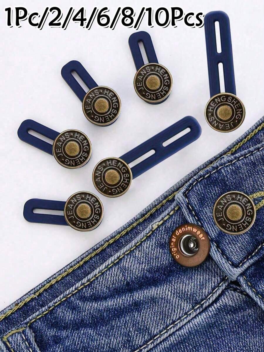 1Pc/2/4/6/8/10Pcs Pants Button Extender, Universal Jeans Waist Size Converter, Belt Extension Buckle, Waistband Expansion Button Pants Waist Adjuster Extender, Pants Too Small No Sewing Needed To Make Larger, Maternity Pants Elastic Button, Easy To Use, No Tools Required