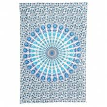 Bless International Hippie Bohemian Peacock Mandala Tapestry – Sky Blue Peacock Design - Multicolor - View 4